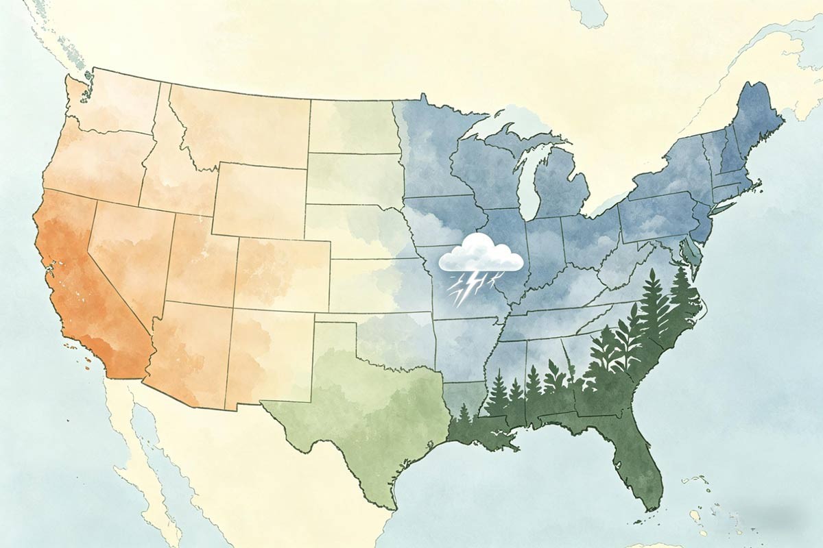 Three March layers&mdash;calendar spring, weather reality, tired humans&mdash;abstract panels.