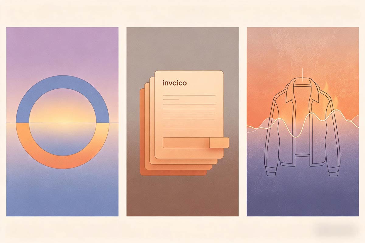 Three balances—clock, paycheck, thermostat—abstract soft panels.